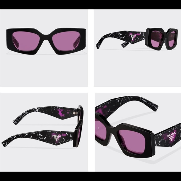 PRADA COLORFUL COLLECTION WITH THE ICONIC TRIANGLE LOGO VIOLET MIRROR LENS - Picture 4 of 16